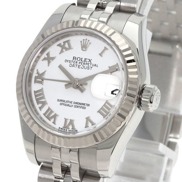 Rolex 179174 Datejust White Roman Watch Stainless Steel/SS/K18WG Ladies ROLEX - Picture 3 of 11